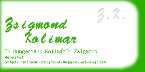 zsigmond kolimar business card